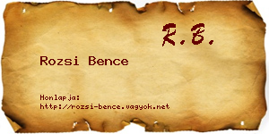 Rozsi Bence névjegykártya